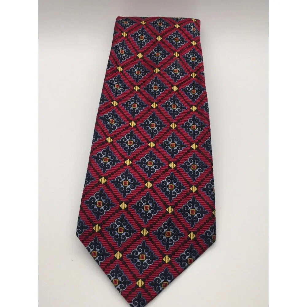 Robert Talbott Best of Class for Nordstrom 100% Silk Tie Red Blue Gold 58” x 4” - Picture 9 of 14